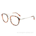 Einzigartiges Design Acetat Edelstahl Brillenrahmen mit stilvollem Design Unisex